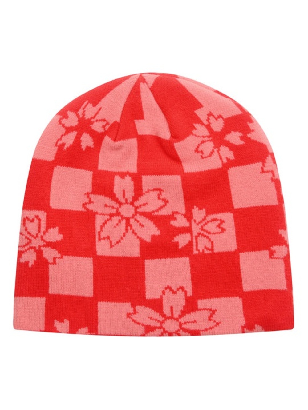 b.Eautiful Sakura Checker Beanie – Red | One Size | Like New